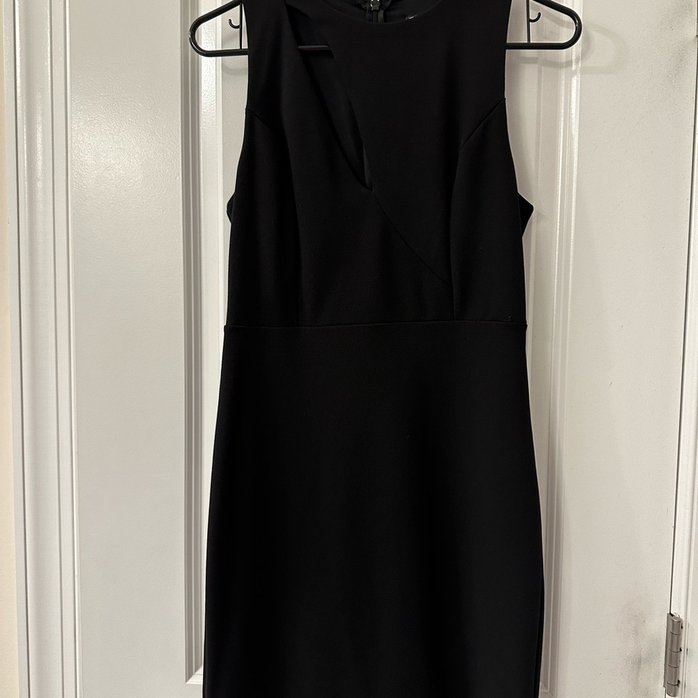 Express. Black pencil dress with chest cut out. Size S